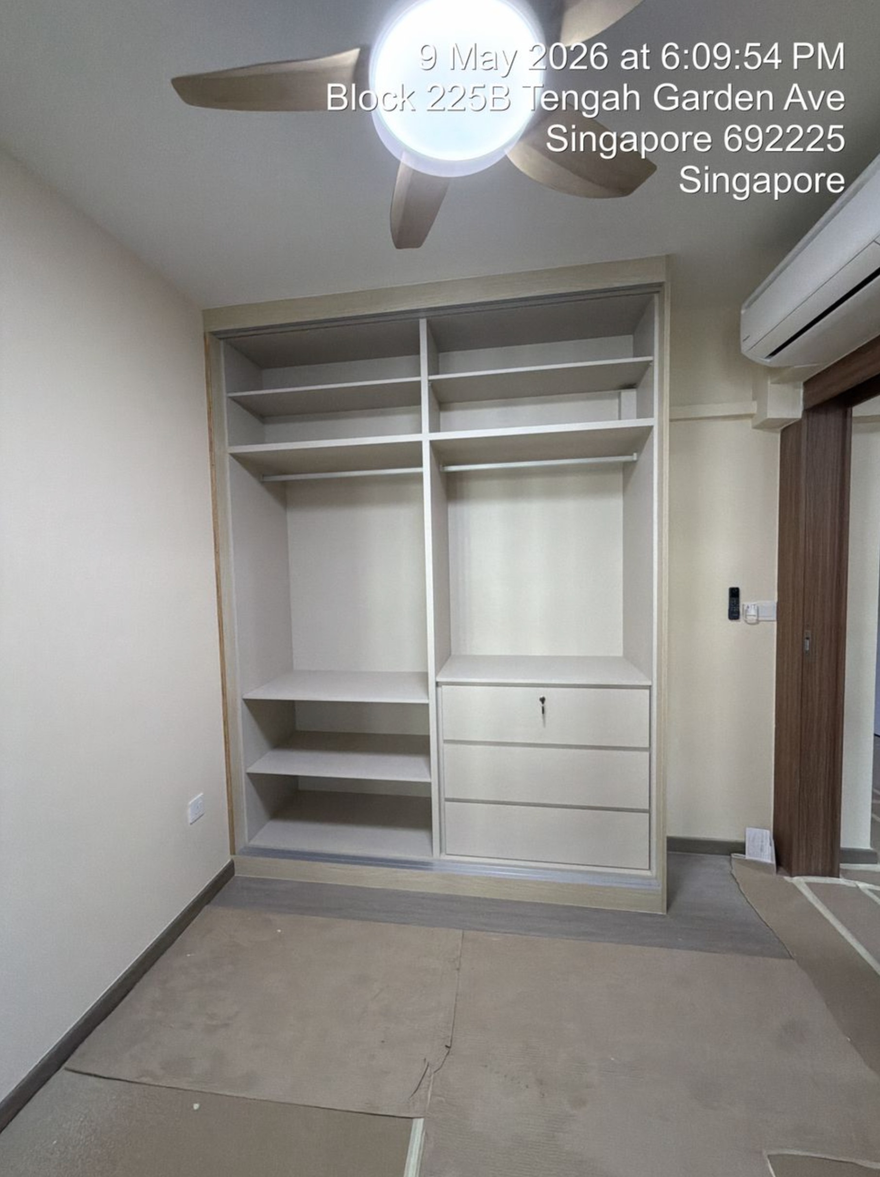 Sliding Wardrobe, Light Oak — Tengah Garden Ave, Singapore